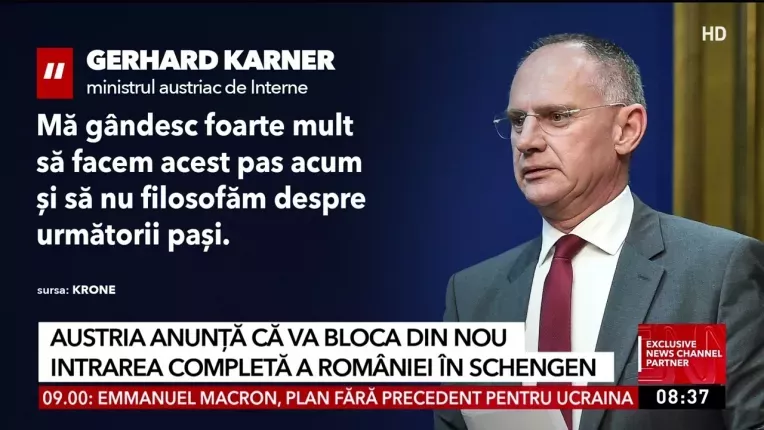 Austria anunta ca va bloca din nou intrarea Romaniei in Schengen