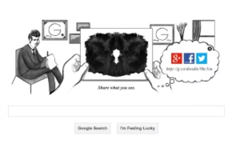 Google: Printr-un logo interactiv, utilizatorii sunt invitati sa spuna ce vad intr-un test Rorschach