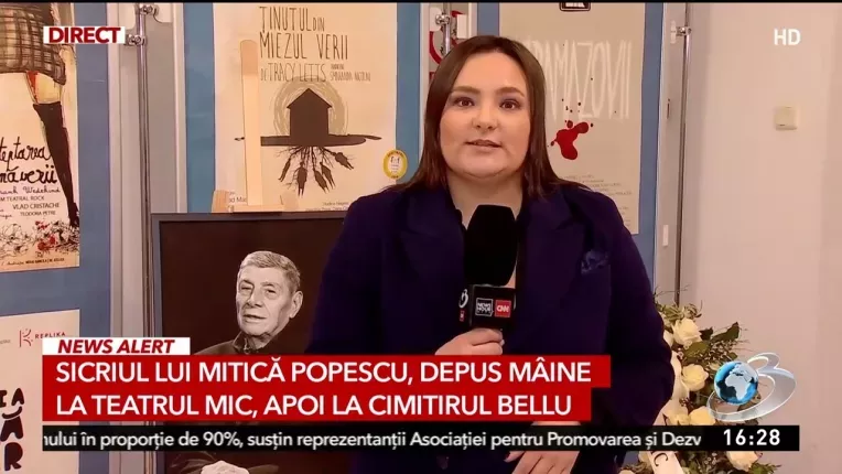 Sicriul cu trupul neinsufletit al lui Mitica Popescu va fi depus joi la Teatrul Mic